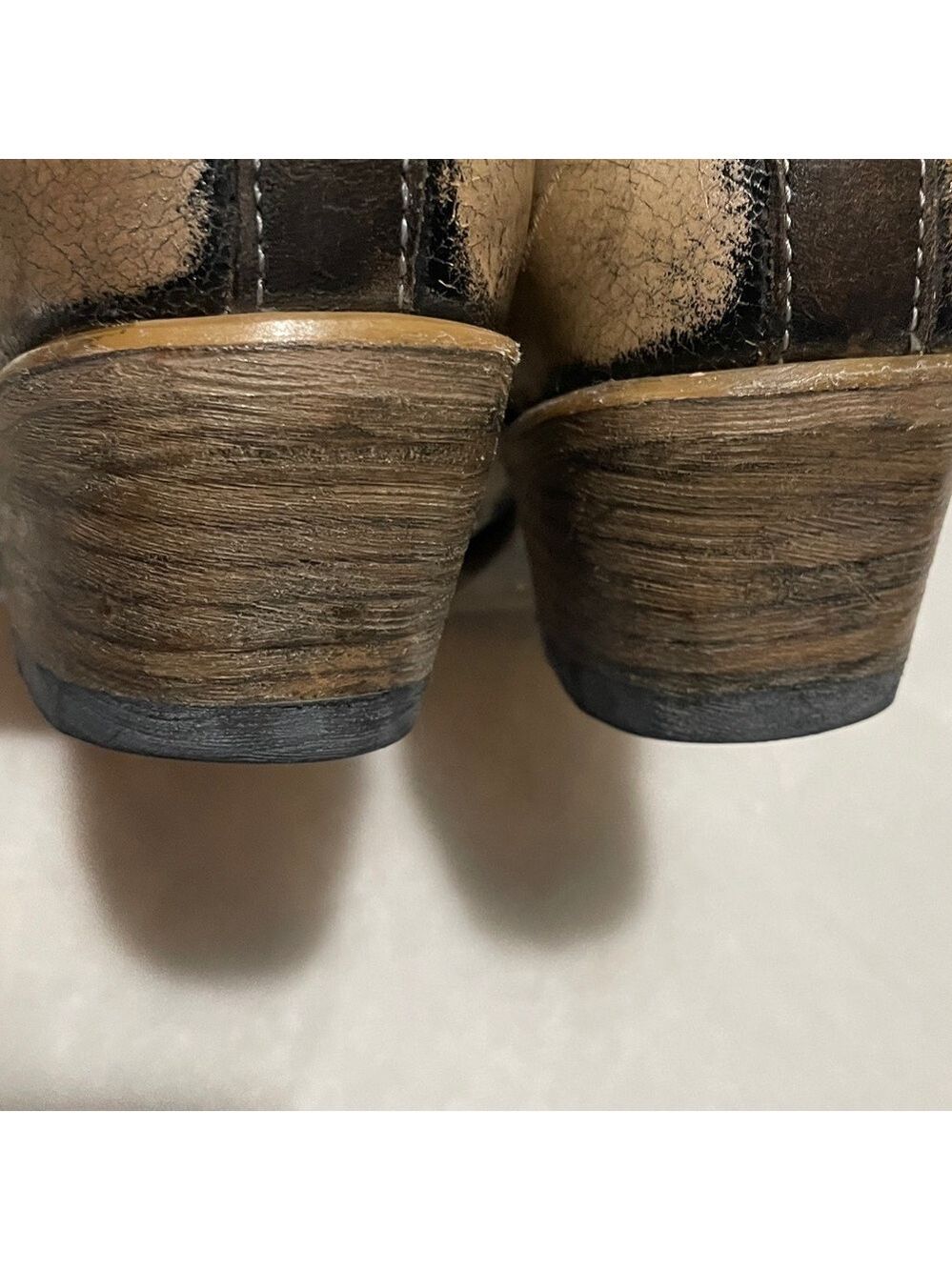 Freebird Wyoming Metallic Bronze Leather Western Ankle  Bootie Sz 7M - Picture 10 of 12